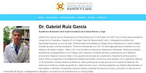 Dr. Gabriel Ruiz Garcia. Académico Numerario de la Ilustre Academia de la Salud Ramón y Cajal